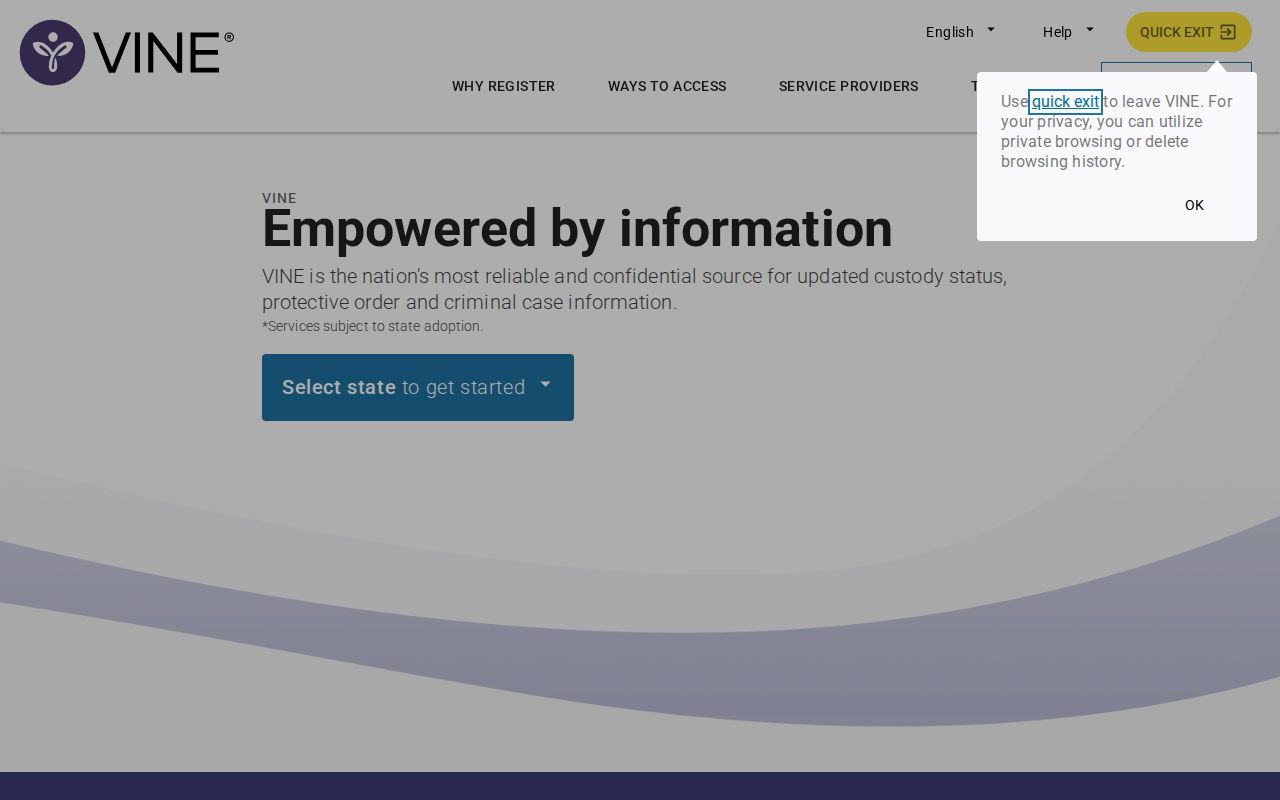 Jackson County arrest lookup through VINELink custody notifications