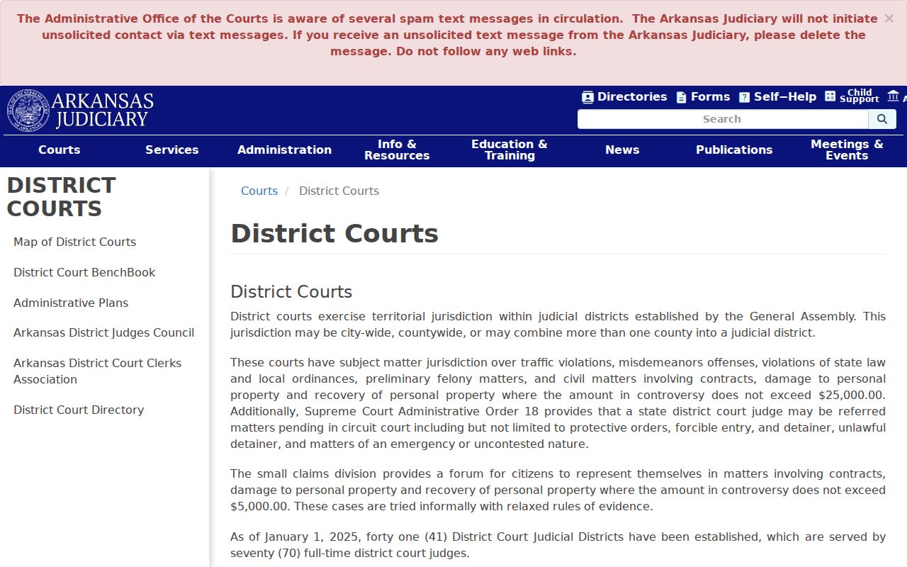 Jackson County criminal case records and Arkansas district court jurisdiction