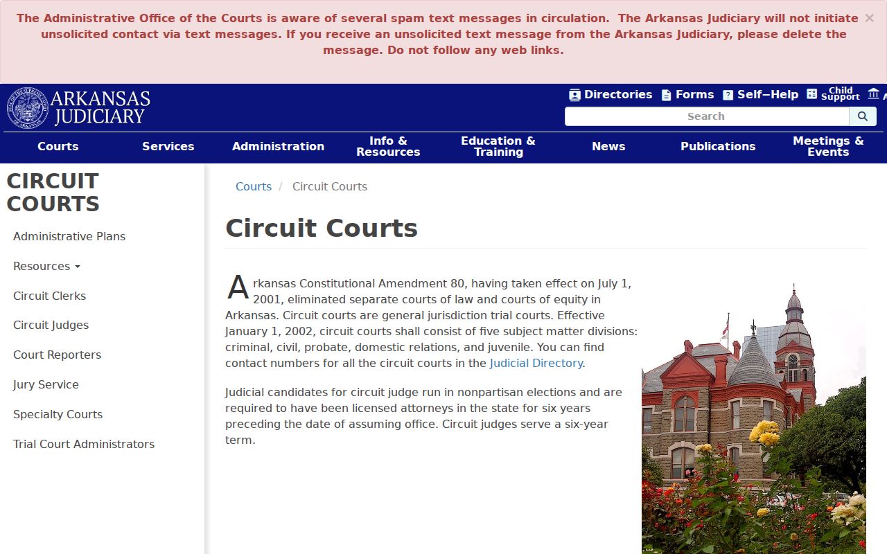 Jackson County criminal court cases on the Arkansas circuit courts page